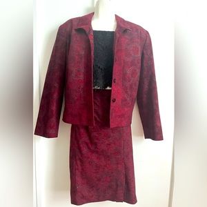 Vintage burgundy blazer and skirt